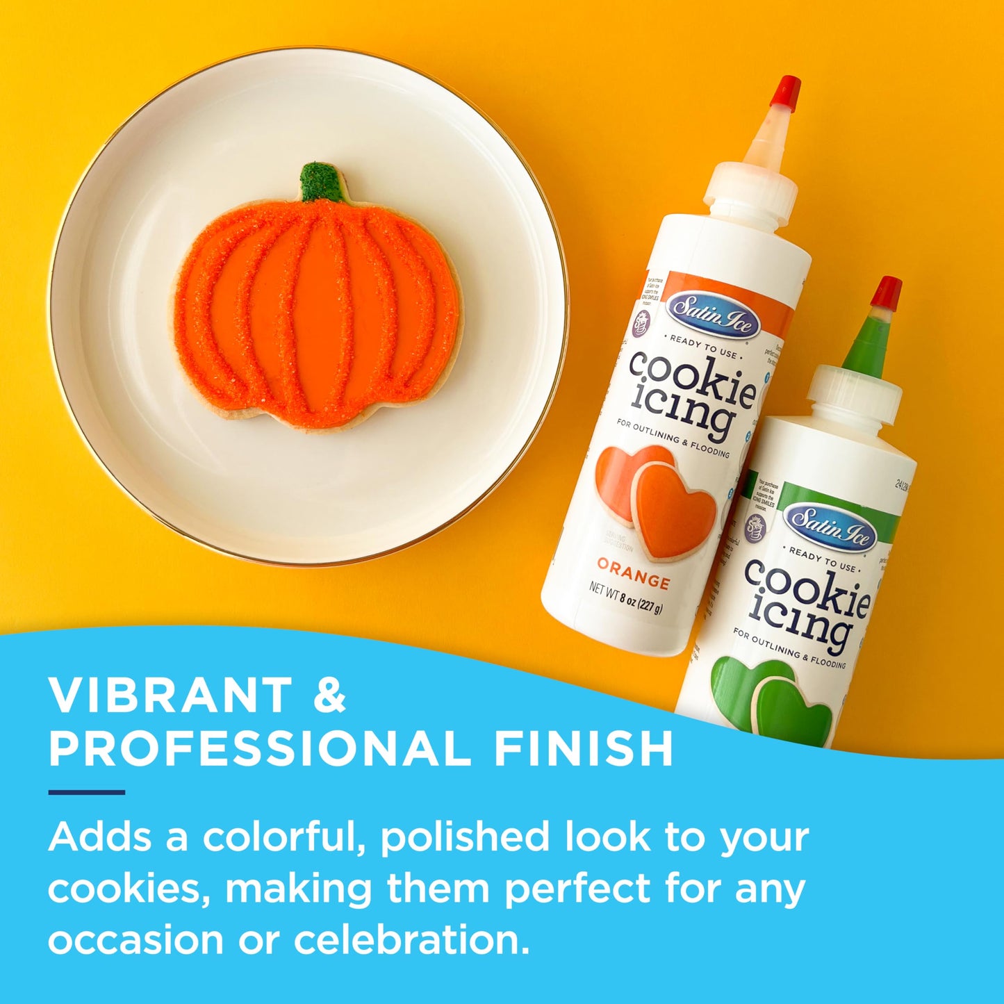 Satin Ice Orange Cookie Icing - 8Oz - Bottle