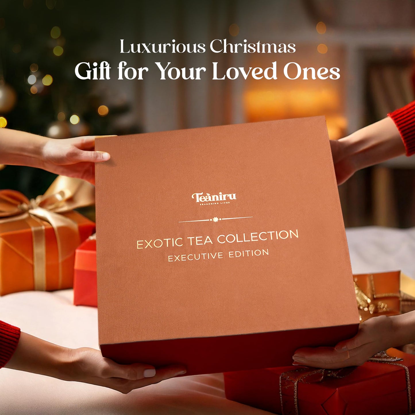 Teaniru, Exotic Collection-Christmas Gift Box | Holiday Flavored Teas, Moringa Soup, Strawberry Matcha Latte, Spiced Masala Chai