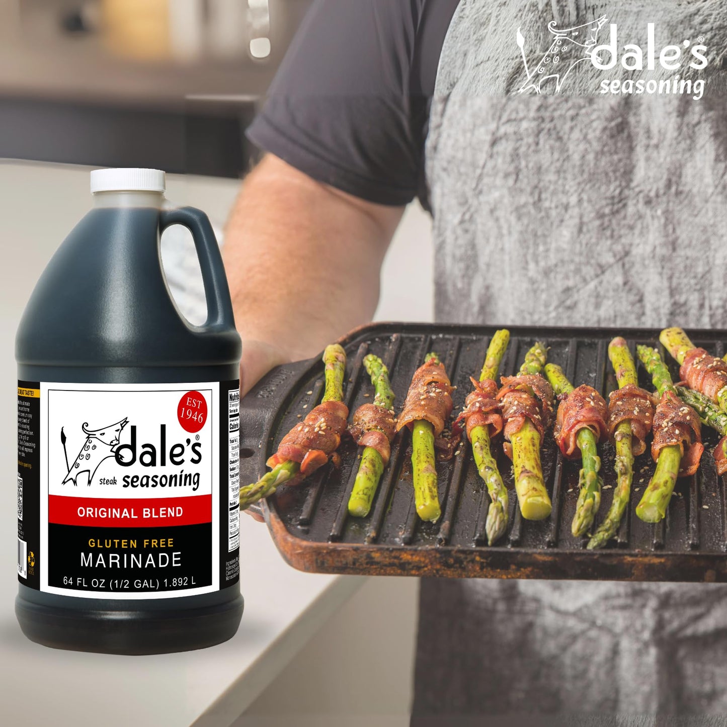 Original Steak, Poultry and Vegetable Seasoning By Dale's, Gluten Free | Delicious on All Meats, Fish, and Vegetables | 64 oz Bo