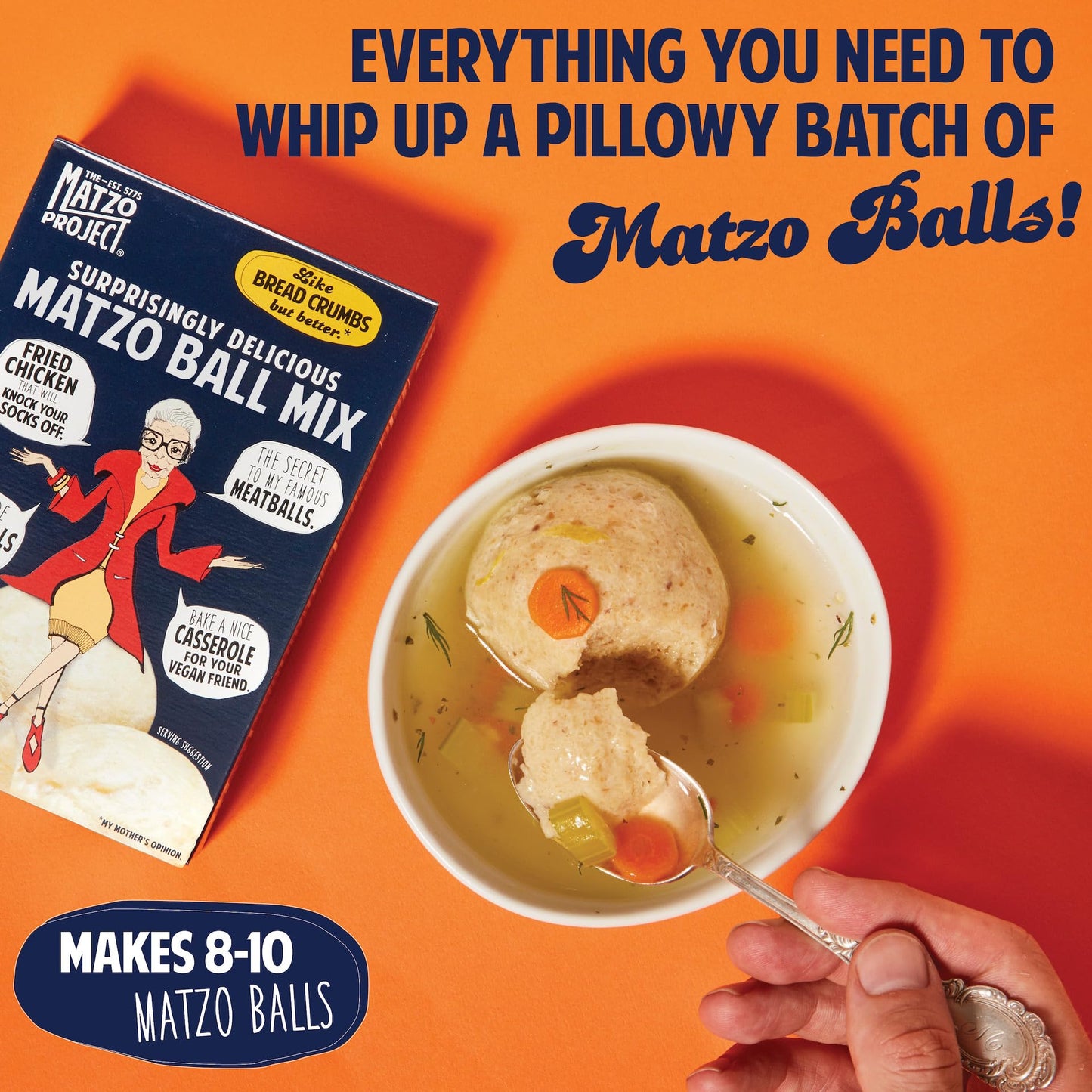 The Matzo Project Matzo Ball Mix, Natural, Vegetarian, No MSG, Nut Free, 3-Pack, 4.5oz Boxes, Kosher but NOT Kosher for Passover