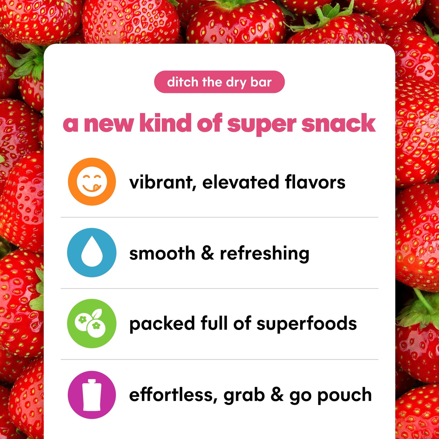 Noka Superfood Fruit Smoothie Pouches, Strawberry Banana with Immune Support, Healthy Snacks with Elderberry, Flax Seed, Plant P