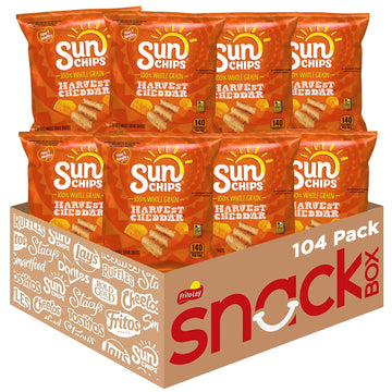 Sunchips Multigrain Snacks, Harvest Cheddar, 1 Ounce (Pack Of 104)