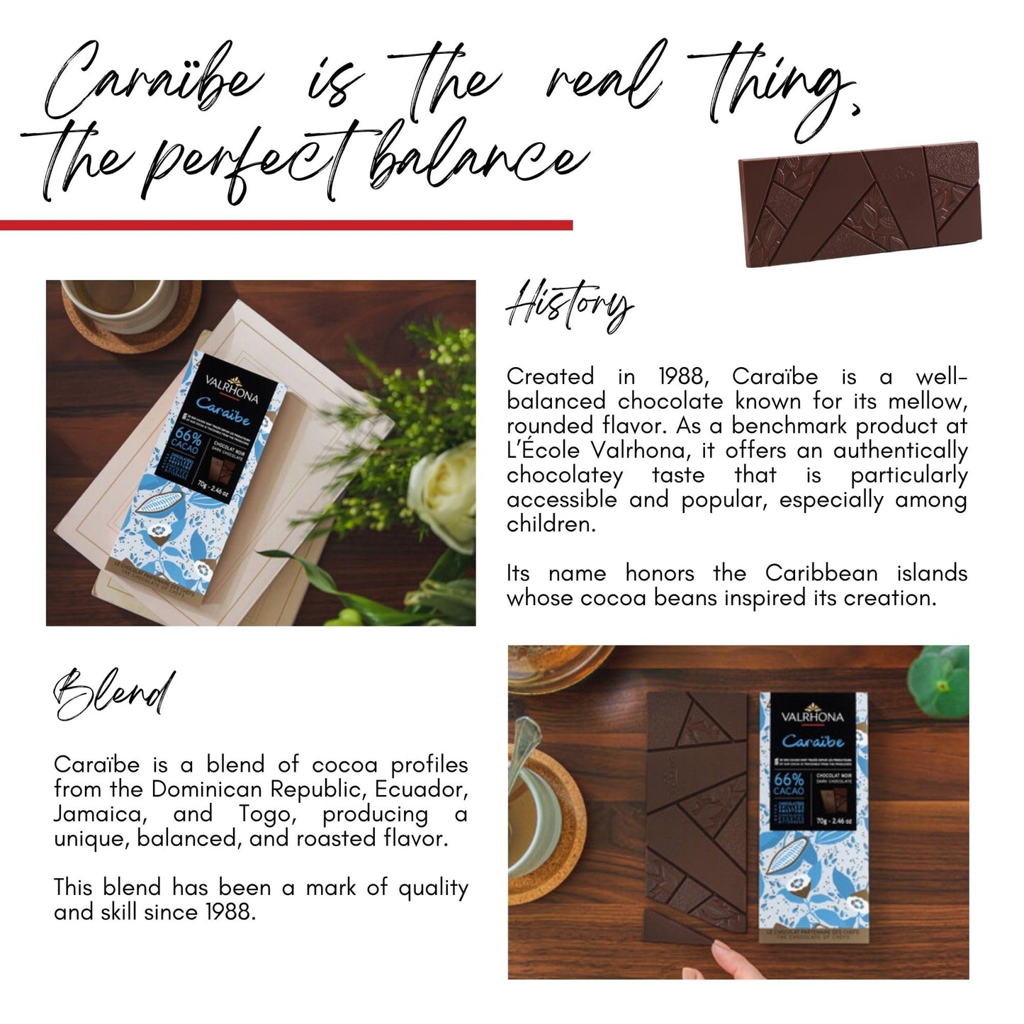 VALRHONA Dark Chocolate Tasting Bar 66% Cacao, Gourmet French Chocolate, 70g (Pack of 3), 10cm x 5cm x 1cm
