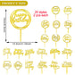 40 Pcs Gold Happy Birthday Cake Topper Acrylic Birthday Cupcake Topper Cake Pick Decorations For Birthday Party Cake Desserts Pa