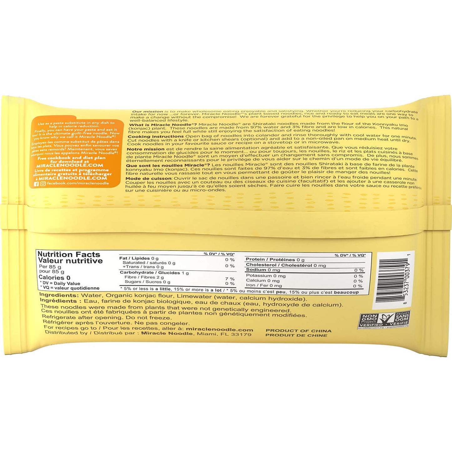 Miracle Noodle Organic Fettuccine Konjac Shirataki Noodles - Plant Based, Keto, Vegan, Gluten Free, Low In Carbs & Calories, Non