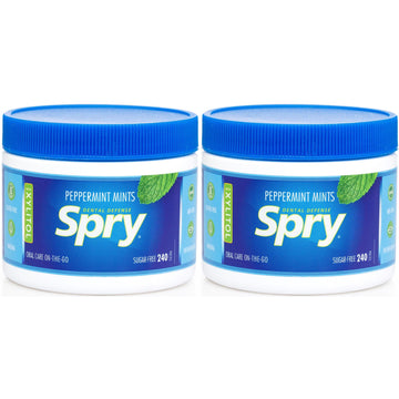 Spry Xylitol Mints, Peppermint Sugar Free Candy - Breath Mints That Promote Oral Health, Dry Mouth Mints That Increase Saliva Pr