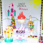 EONNCNT Castle Cake Topper - Red Glitter Cardboard Decoration for Birthday Parties and Baby Showers