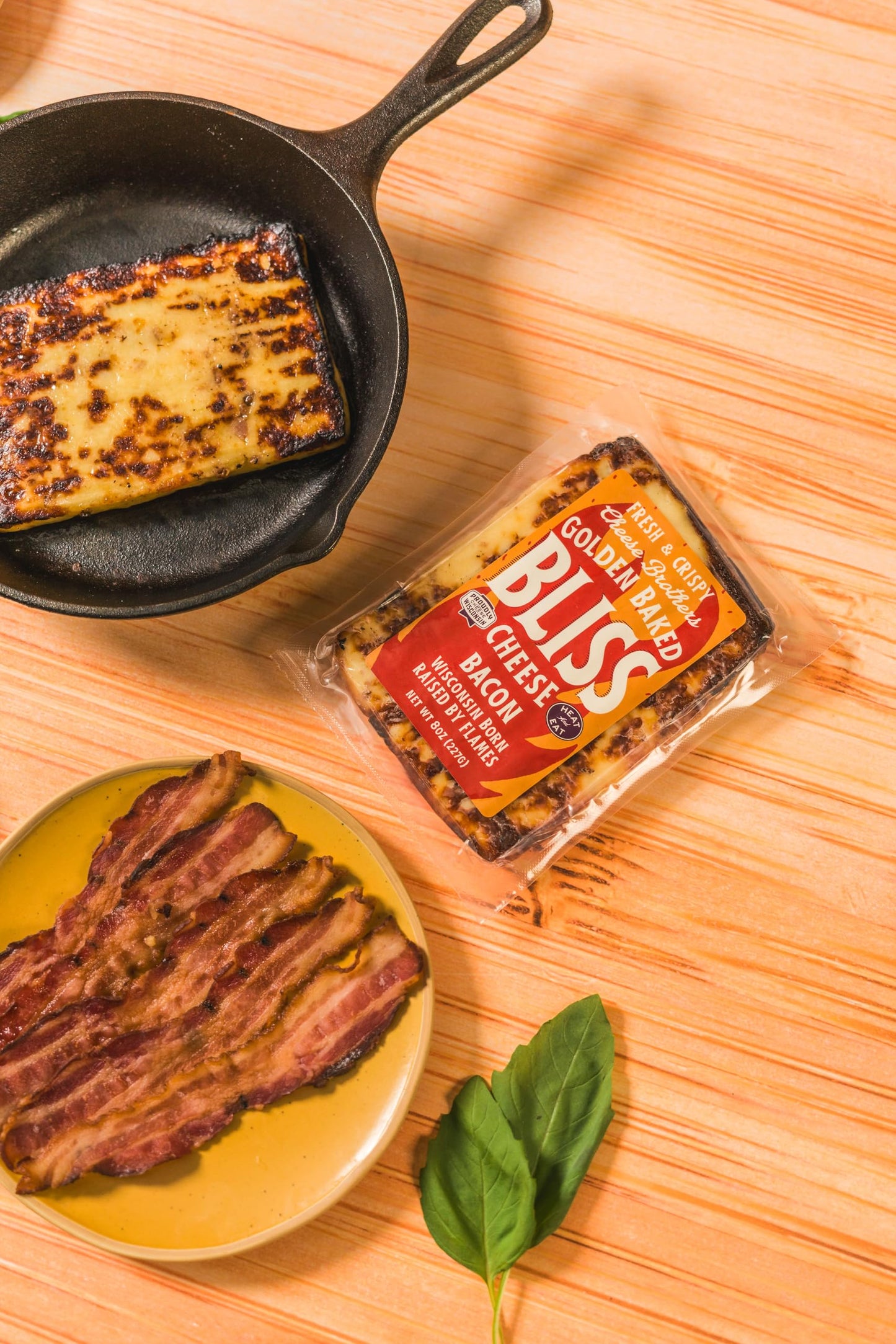 CHEESE BROTHERS INC Golden Baked Bliss Cheese | Bacon Flavor | 7 Pack