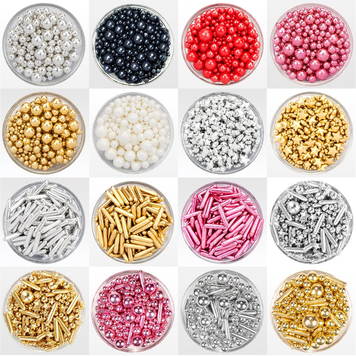 Dazzjoy Edible Silver Star Sugar Sprinkles, 4.23Oz, Mix Size, Candy Star Sprinkles For Cake Decorations And Cupcake Toppers, Ice