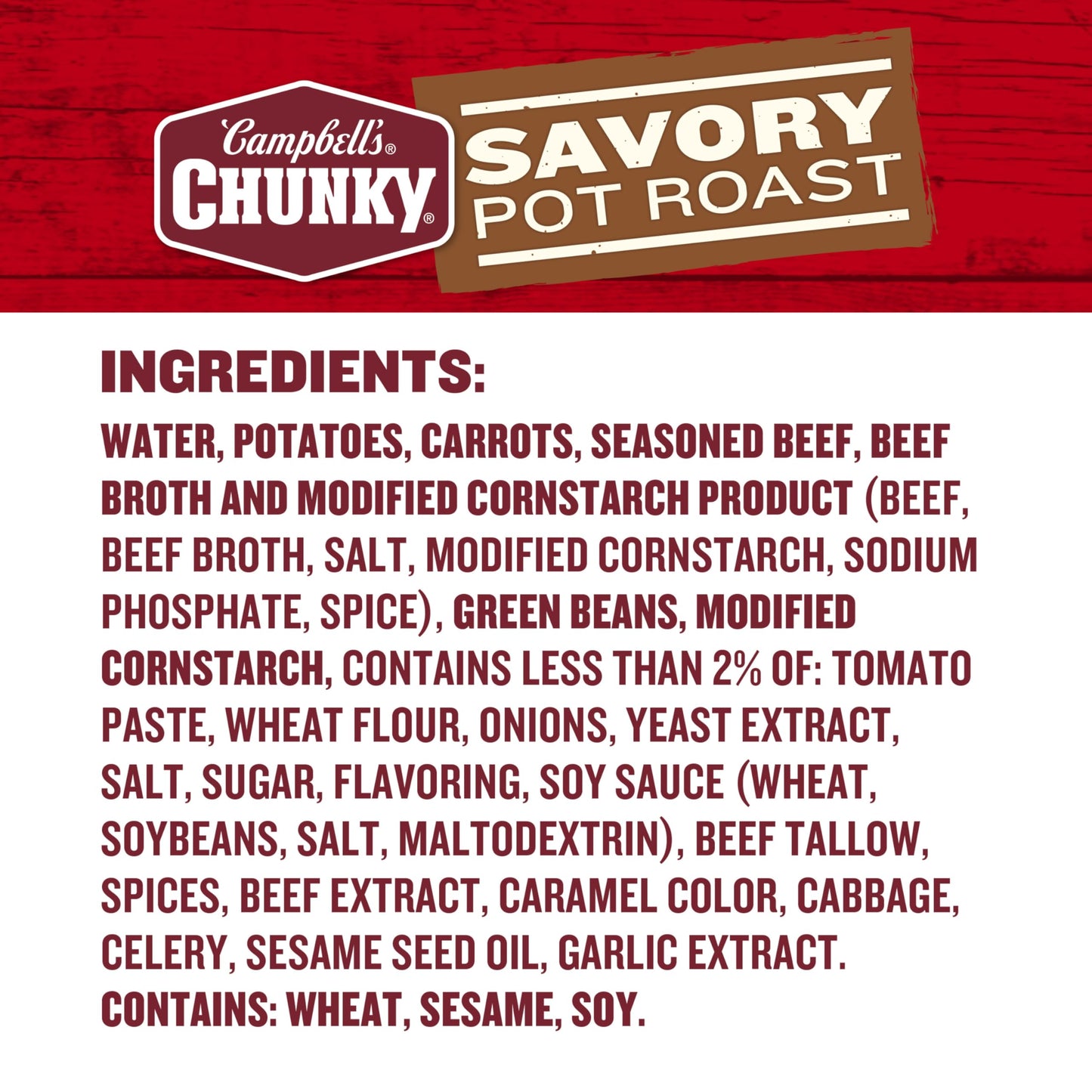 Campbells Chunky Soup, Savory Pot Roast Soup, 18.8 Oz Can (Pack Of 12)
