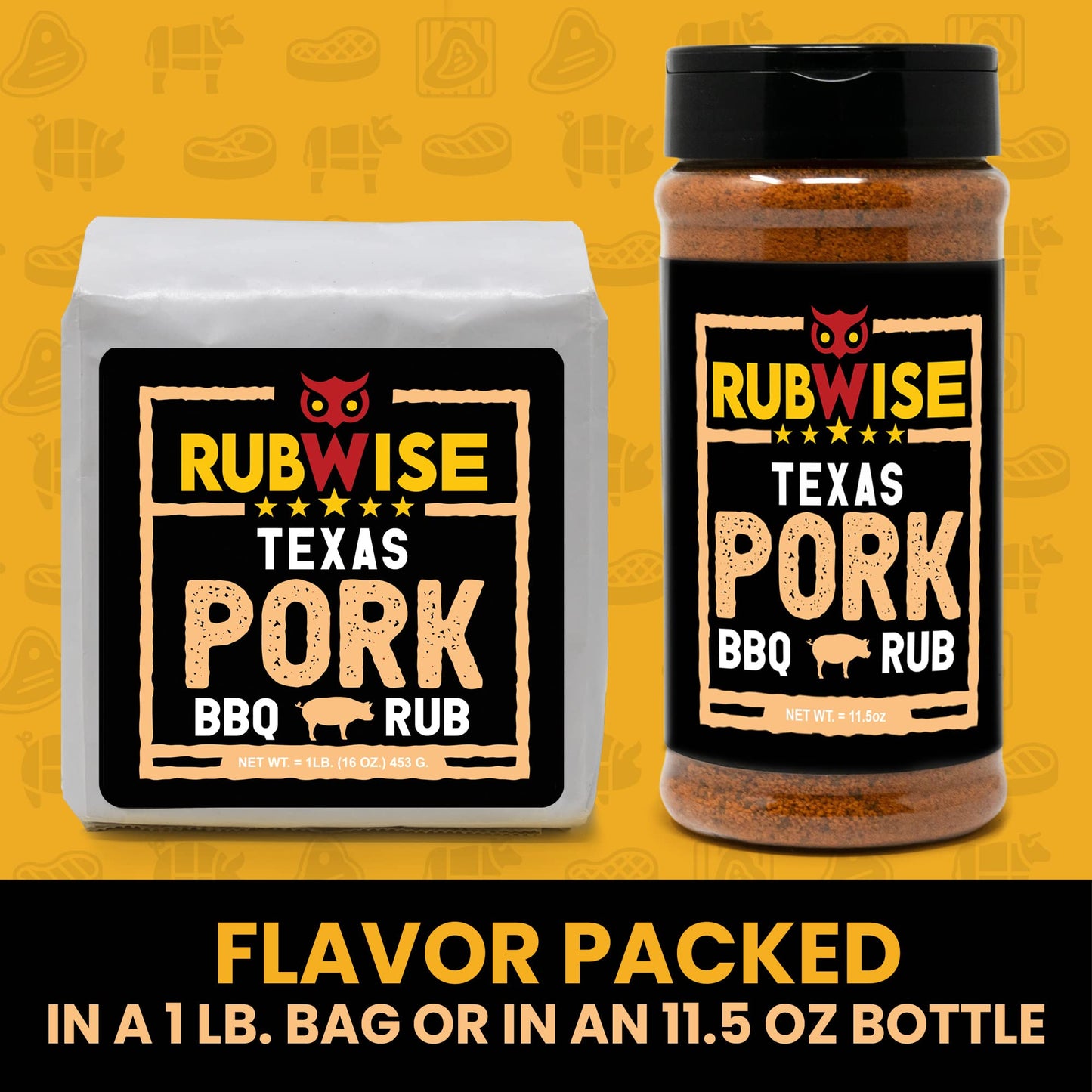 Five Star Seasonings RubWise Pork Rub, Texas Style BBQ Seasoning, 11.5oz, No MSG, Ideal for smoky aroma & Grilling Meat