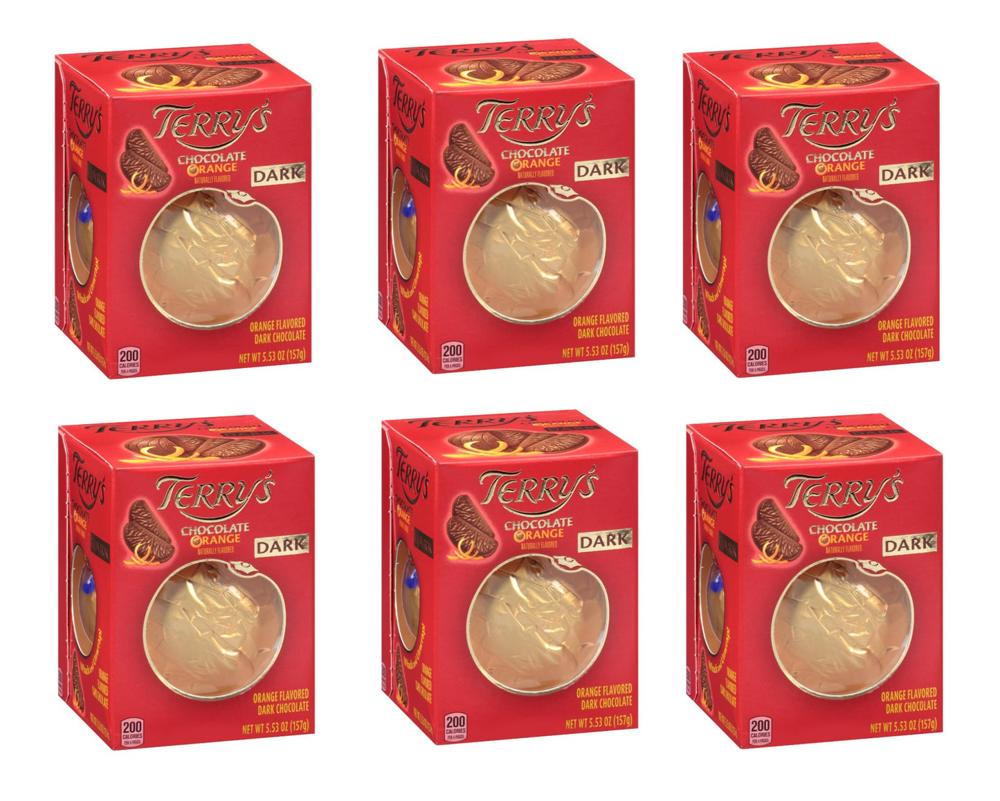 Terrys Dark Chocolate Orange, Naturally Flavored, Pack of 6 - 5.53oz Boxes