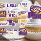 Lsu Cupcake Toppers (24 Pcs) Lousiana State University Party Supplies For Football, Birthday Gift, Graduation Party Decorations