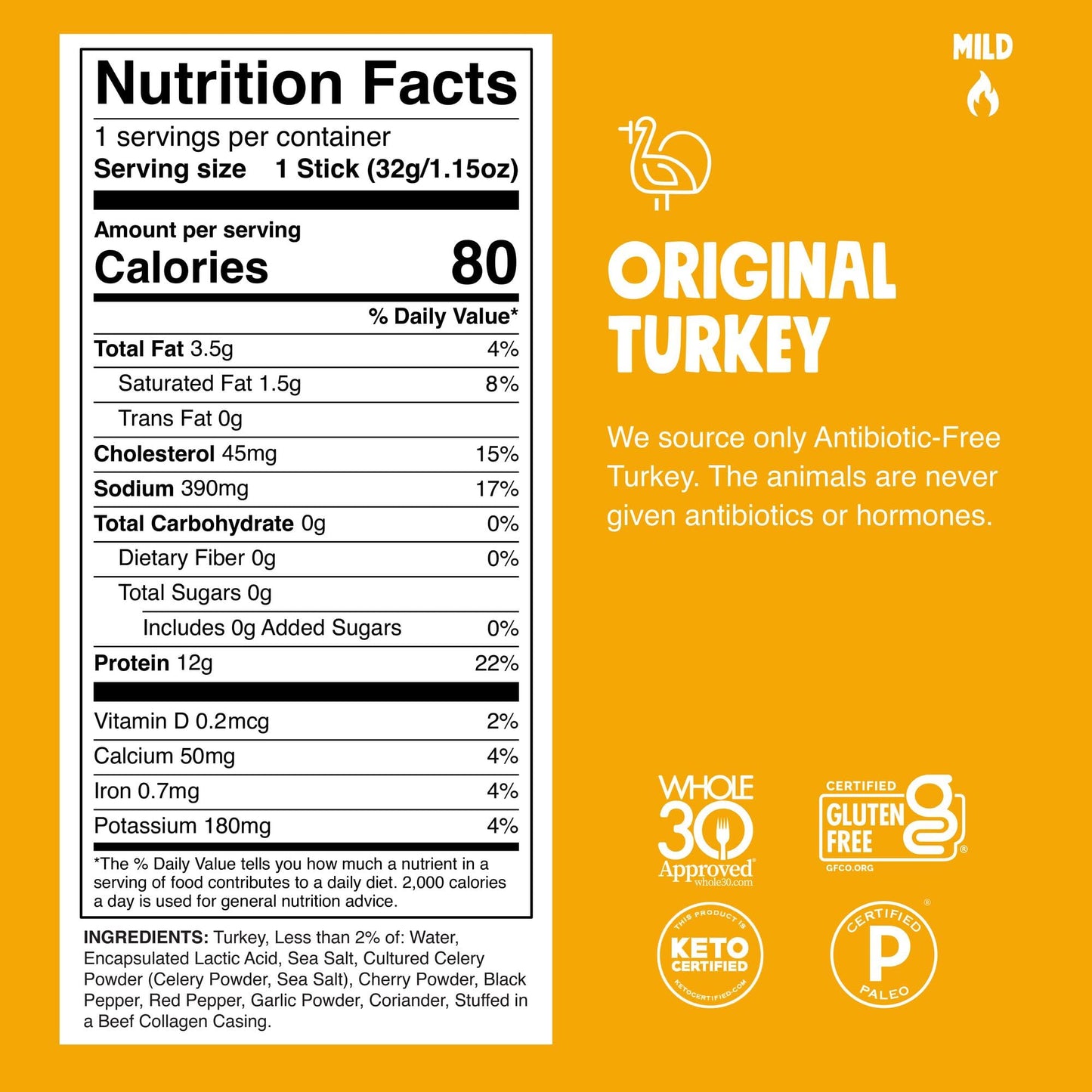 Chomps Original Turkey Snack Sticks, 1.15 Oz