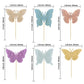 Gyufise 24Pcs Hollow 3D Butterfly Cupcake Toppers Multicolor Glitter Double Layer Butterfly Cupcake Picks Decoration For Butterf