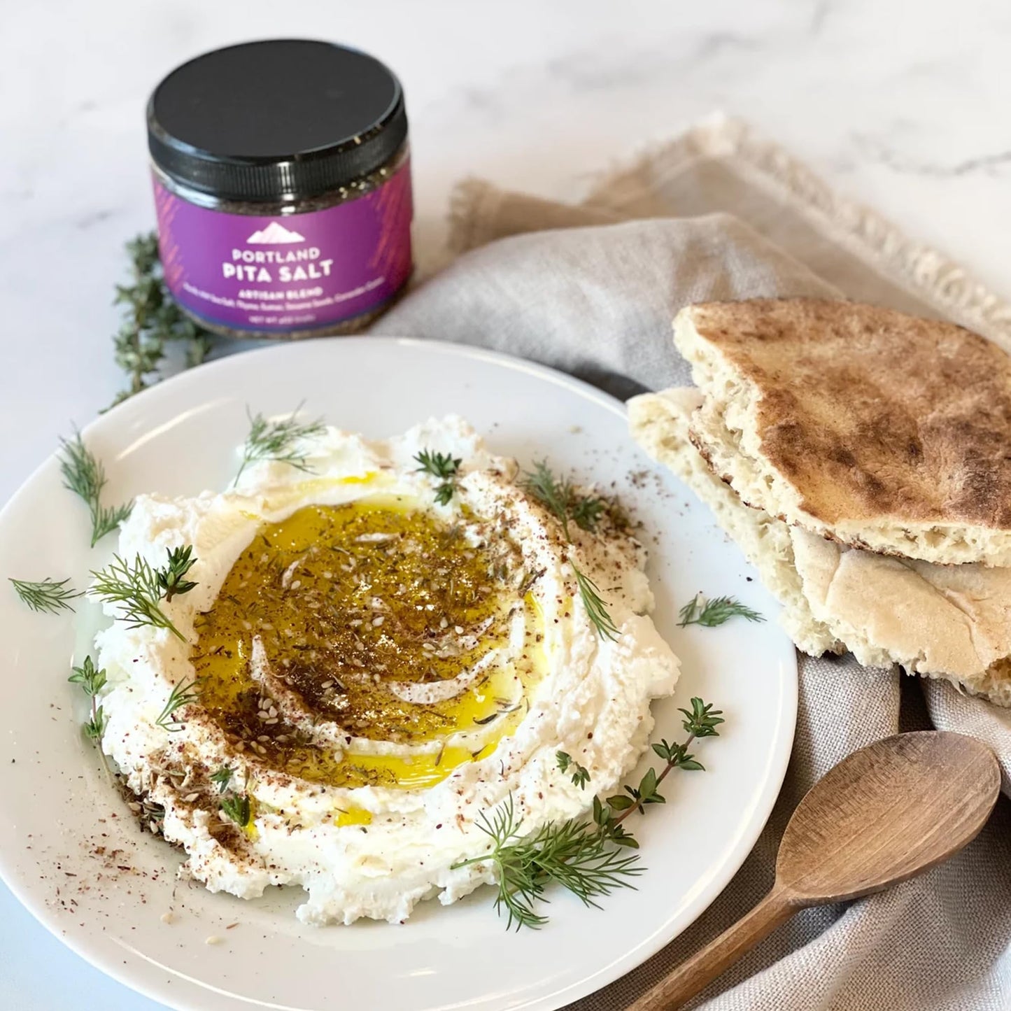 Portland Salt Co. Zaatar Spice Blend W/Sea Salt - Signature All-Purpose, Middle Eastern Seasoning & Rub - Non-Gmo, 4 Oz (Pack Of