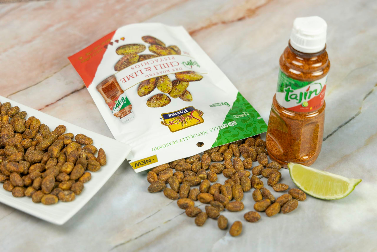 Setton Farms Pistachios 20 Oz | Tajin Clasico Chili Lime Seasoned | Non-GMO, Gluten Free, Vegan, Kosher, No Shells