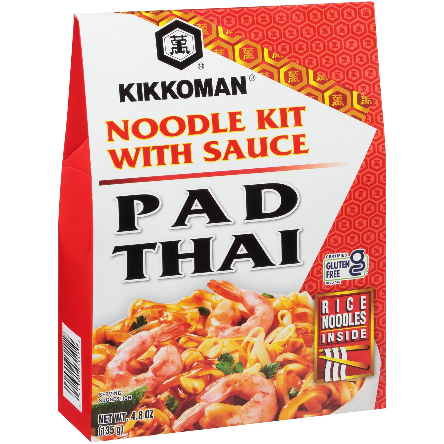 Kikkoman Pad Thai Noodle Kit, Gluten Free, 4.8 Ounces (Pack Of 6)