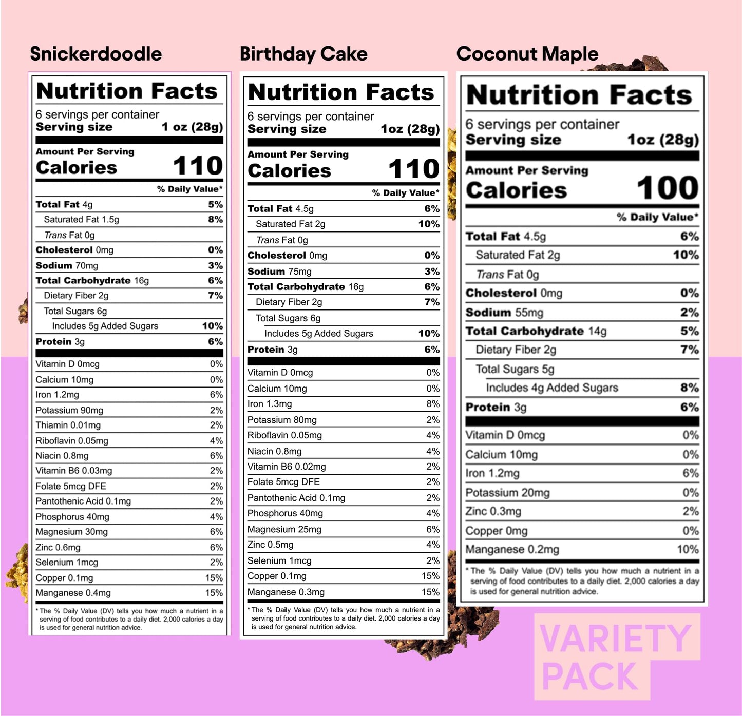 Lil Bucks Clusterbucks Superfood Clusters - Grain-Free Keto Granola, Gluten-Free, Organic, 6 Ounce (Pack of 6), Variety #1