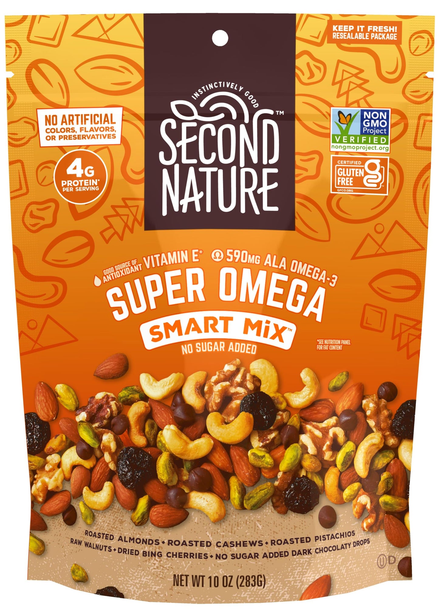 Second Nature Super Omega Smart Mix, Good Source Of Antioxidant Vitamin E, Good Source Of Fiber, No Artificial Colors, Flavors O