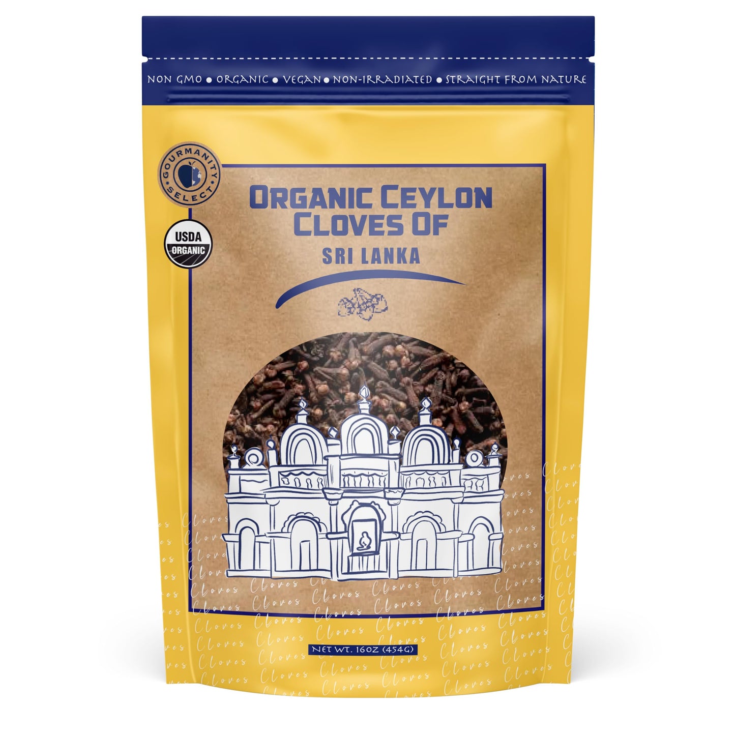 Gourmanity Select Organic Whole Cloves, Hand Picked in Sri Lanka for a Distinct Ceylon Aroma and Taste, Non GMO, Non Irradiated,