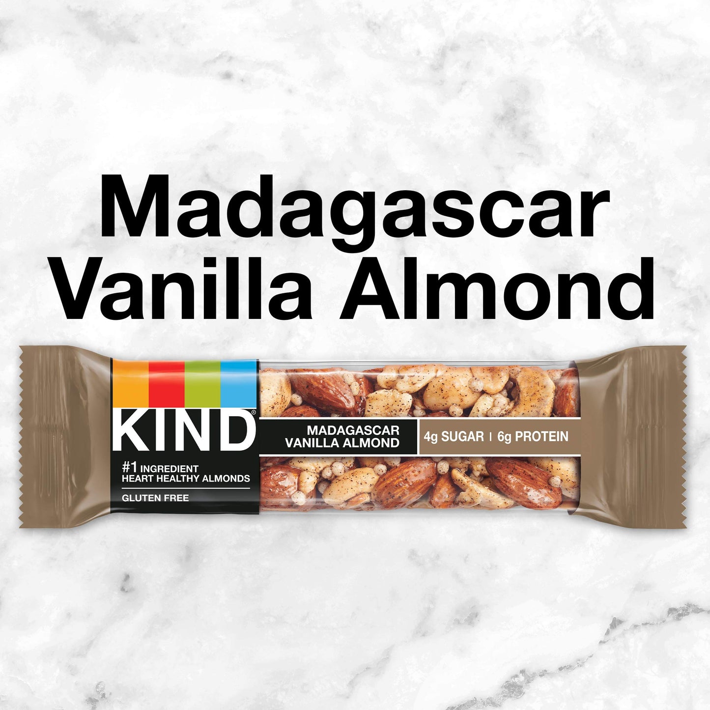 Kind Bars, Madagascar Vanilla Almond, Gluten Free, Low Glycemic Index, 1.4Oz, 12 Count