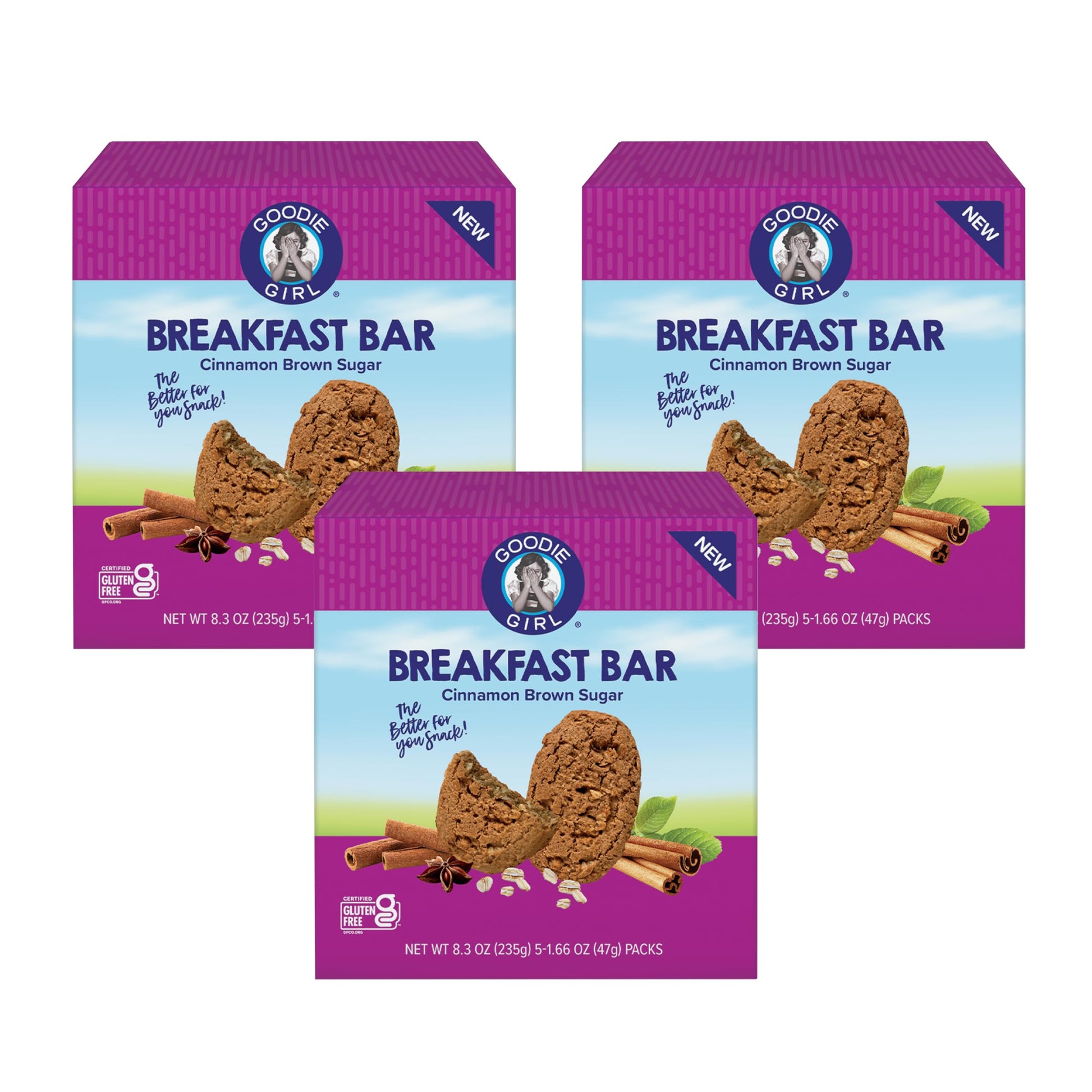 Goodie Girl Soft Breakfast Bar, Cinnamon Brown Sugar | Baked, Chewy, Gluten Free (3 Pack)