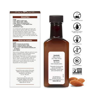 Watkins Pure Almond Extract, Brown, 2 Fl Oz - Premium Flavoring for Baking and Cooking, Pack of 1