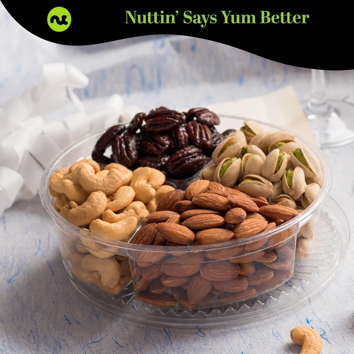 Nut Cravings Gourmet Collection - Diwali & Halloween Treats Mixed Nuts Gift Basket In Red Gold Box (4 Assortments) Arrangement P