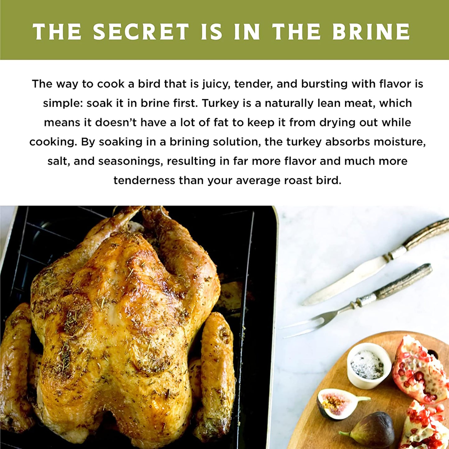 Fire & Flavor Apple Sage Turkey Perfect Brine - Turkey Brine Kit with Bag for Roasting  Grilling  smoky aroma  and Frying - Brining Seasonings for Cooking and Turkey Brine Bag - Turkey Brine and Rub Kit