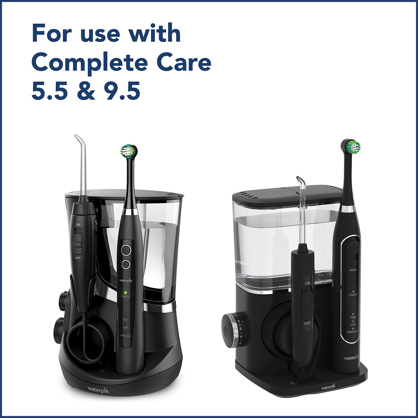 Waterpik Triple Clean Complete Care Replacement Brush Heads, Black, Otrb-3Wb, 3 Count (Pack Of 1)
