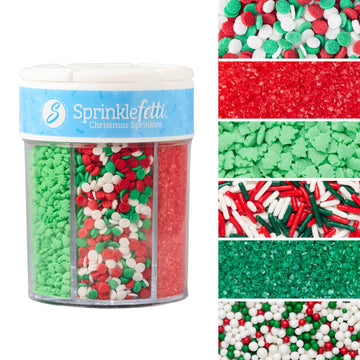 Sweets Indeed Christmas Sprinkles, Edible Sprinkle Mix, Tree Confetti, Jimmies, Sanding Sugar, Perfect For Cake Decorations, Bak