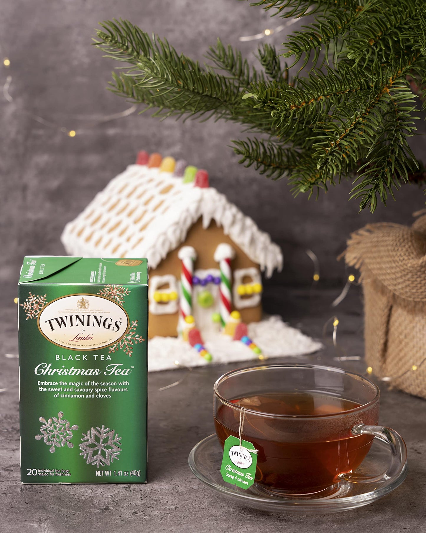 Twinings Holiday Variety Tea Bag Pack, Christmas Tea, Winter Spice, Gingerbread Joy, Peppermint Cheer, 20 Count (Pack Of 4), Enjoy Hot Or Iced
