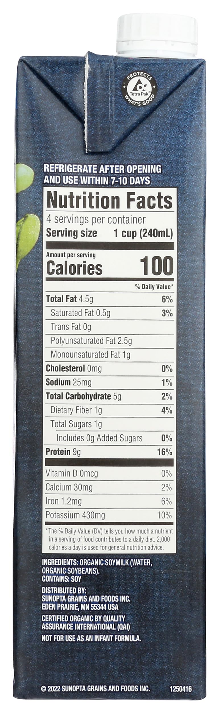 West Life Organic Unsweetened Soy Milk, 32 Fl Oz