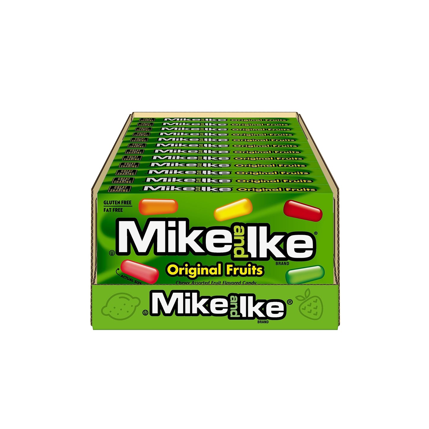 Mike And Ike Candy, Original Fruits, 4.25Oz Theater Box, Pack Of 12