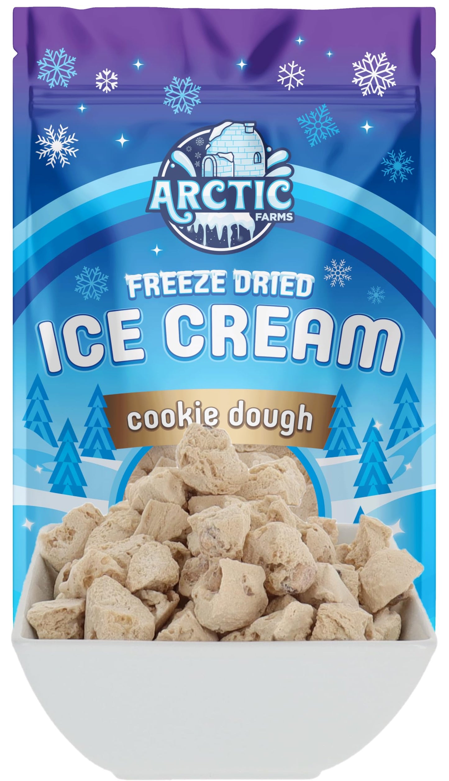Arctic Farms Freeze Dried Ice Cream Bits Bagged and Boxed - Does Not Melt (Cookie Dough, 2.5oz)
