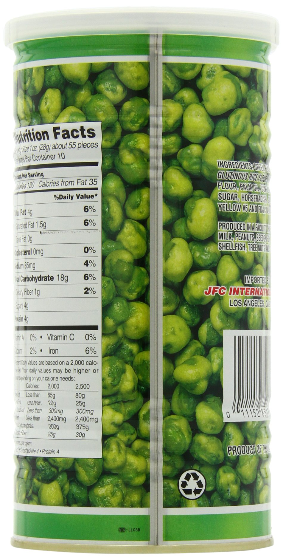 Hapi Hot Wasabi Peas, 9.9 Ounce Tins (Pack of 4)