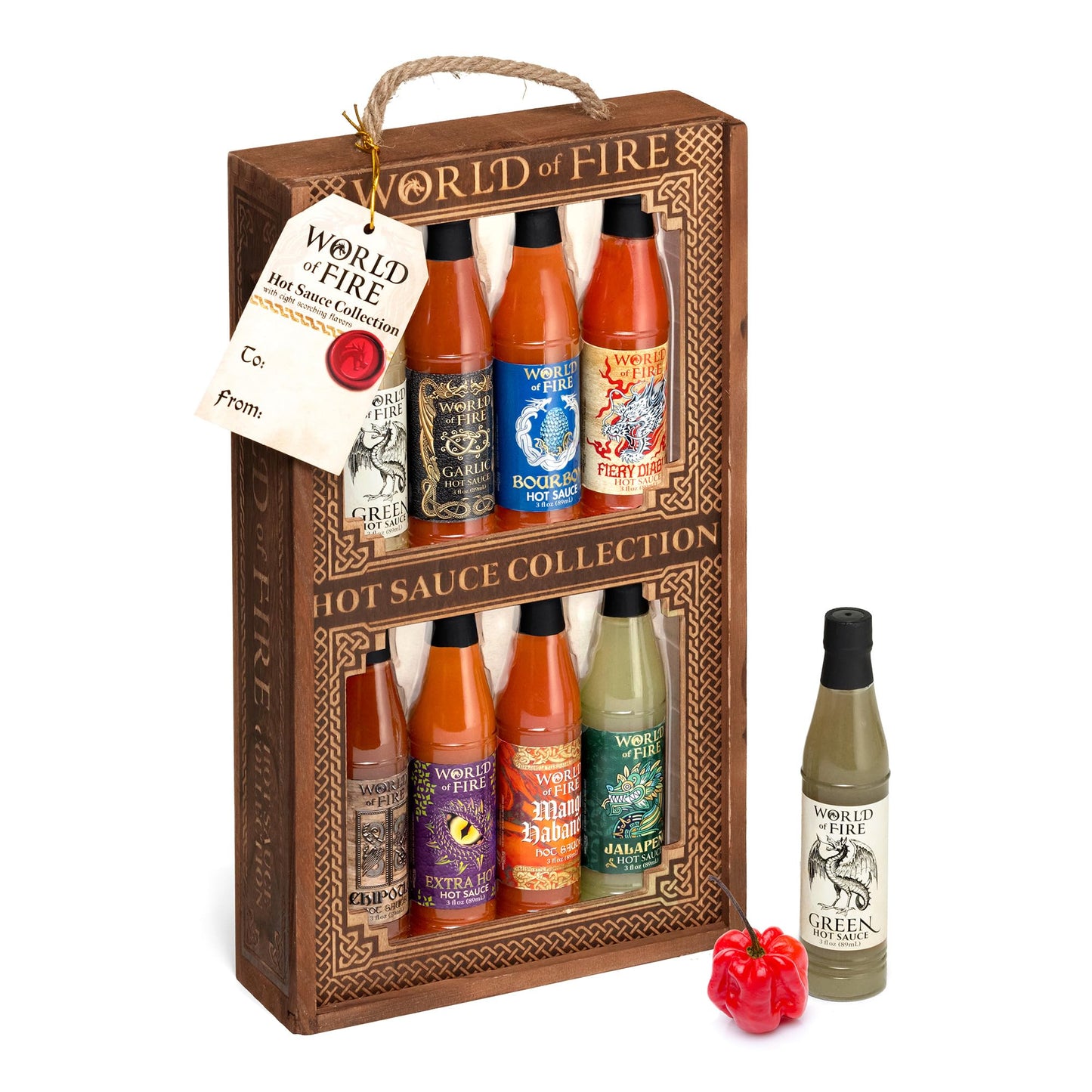 Marketplace Brands World of Fire Hot Sauce Variety Pack - 8 Bottles Gift Set