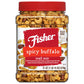 Fisher Spicy Buffalo Bulk Trail Mix, 31 Oz Jar; Buffalo Seasoned Sesame Sticks, Peanuts & Pretzels With Smoked Seasoned Almonds & Ranch Flavored Cashews; Hot Spicy Snack Mix, Snacks For Mature-Themeds