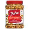 Fisher Spicy Buffalo Bulk Trail Mix, 31 Oz Jar; Buffalo Seasoned Sesame Sticks, Peanuts & Pretzels With Smoked Seasoned Almonds & Ranch Flavored Cashews; Hot Spicy Snack Mix, Snacks For Mature-Themeds