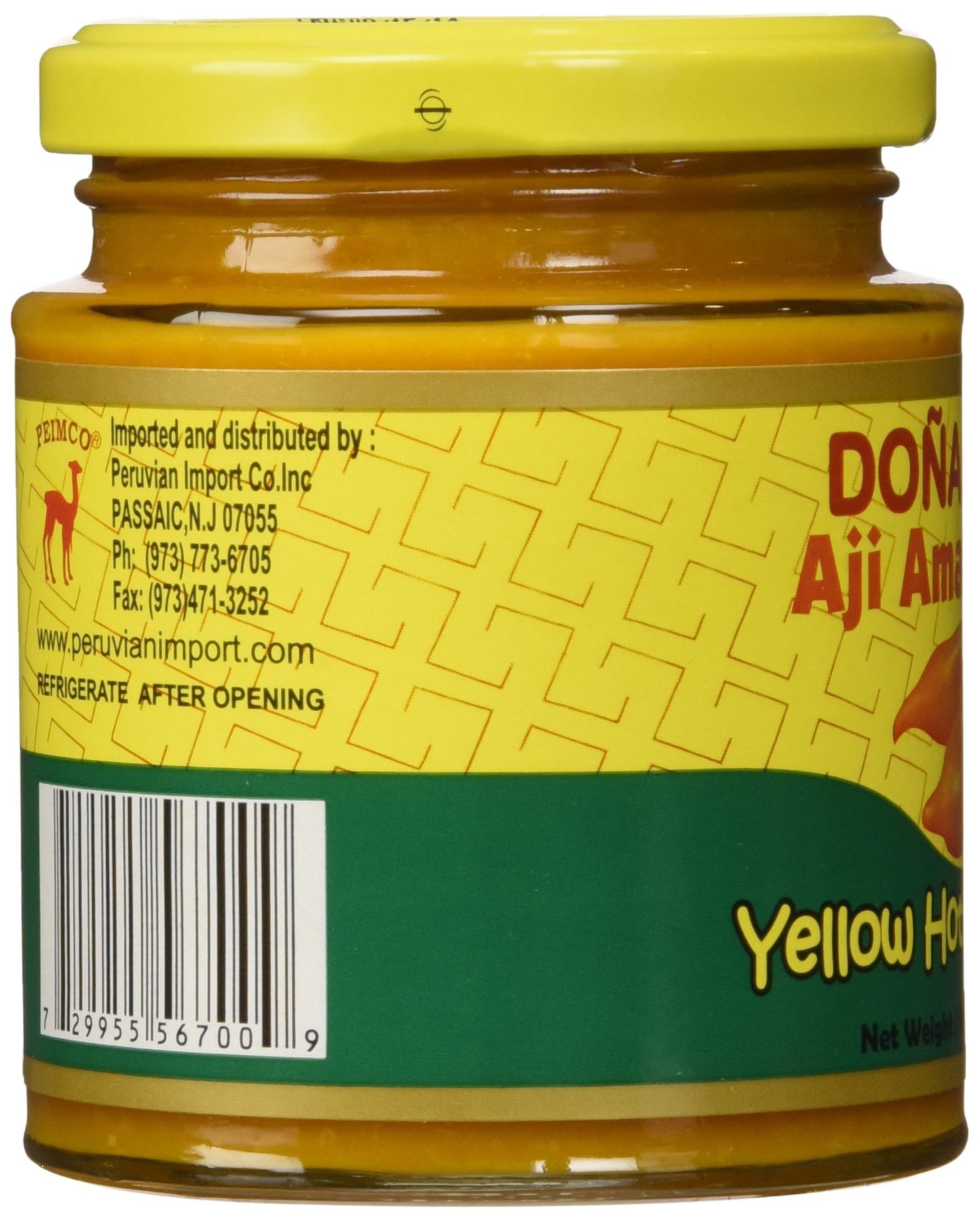 Doa Isabel Aji Amarillo Molido (Yellow Hot Pepper Paste) 7.5oz Single Bottle - Product of Peru