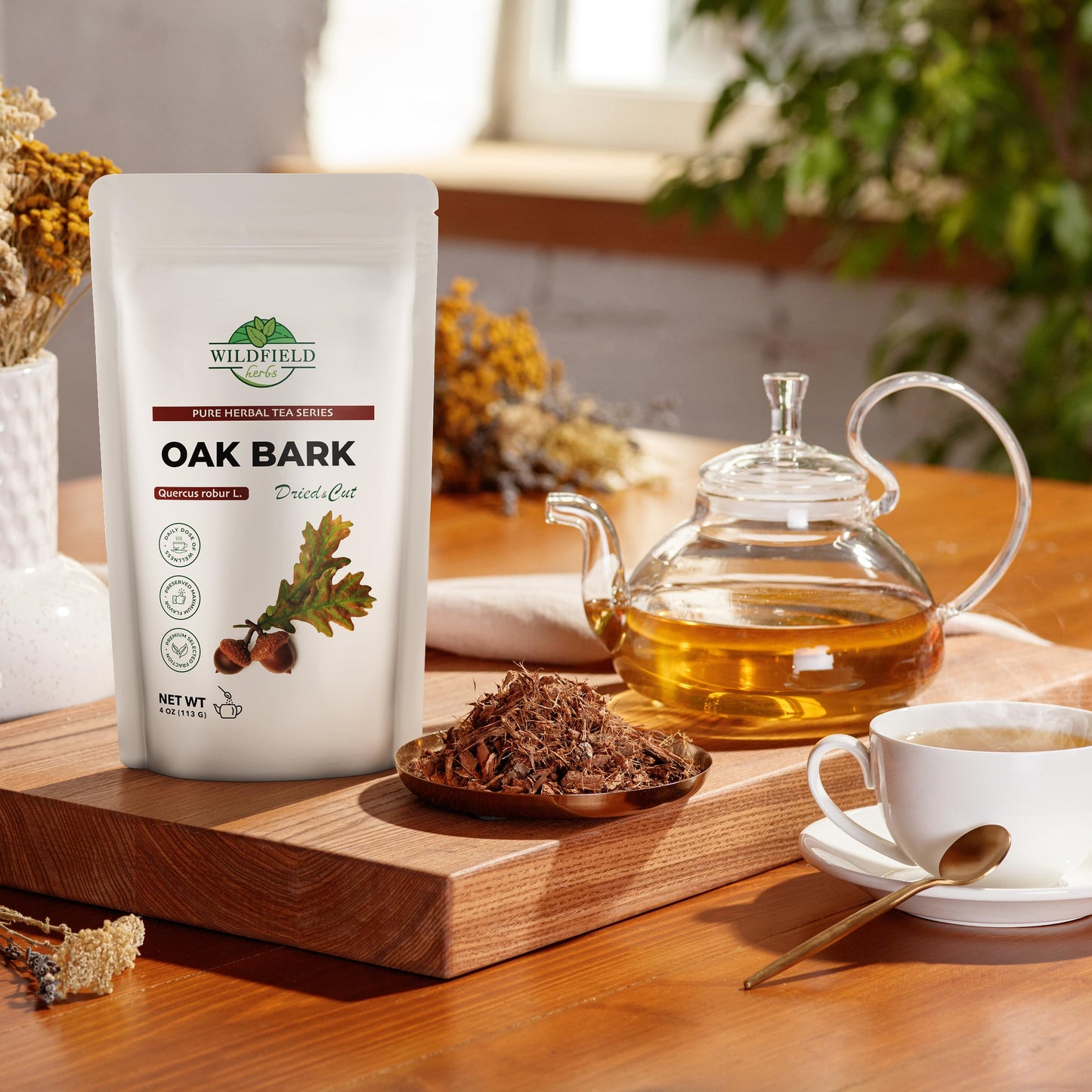 4 Oz. Oak Bark Tea Tree Bark Herbs Ascara (Cortex Quercus) - 113G Herb Tea Corteza De Roble