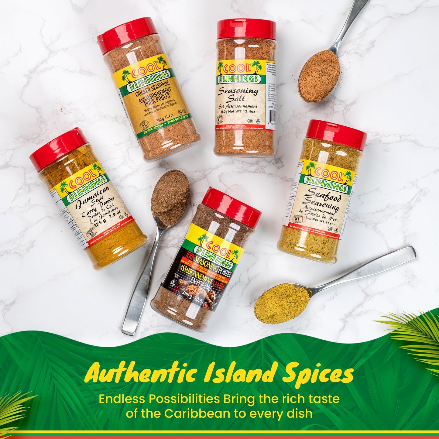 Cool Runnings USA Seafood Seasoning 330g - Authentic Caribbean Spice Blend for Enhancing Grilled, Baked, and Fried Fish and Seaf