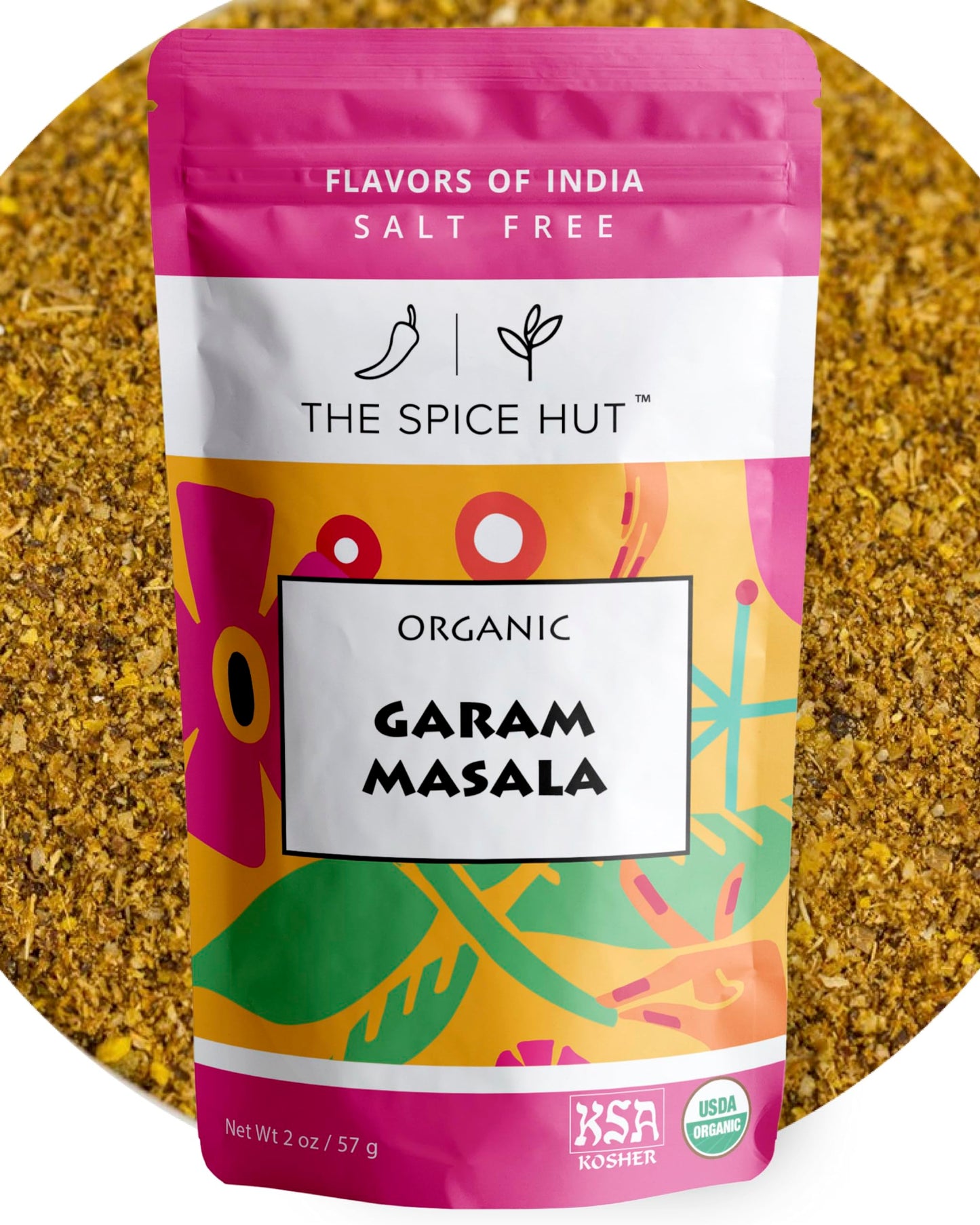Organic Garam Masala Seasoning Quick Easy Blend For Indian Cooking, 2 Ounce, The Spice Hut, Small Pouch - Salt Free
