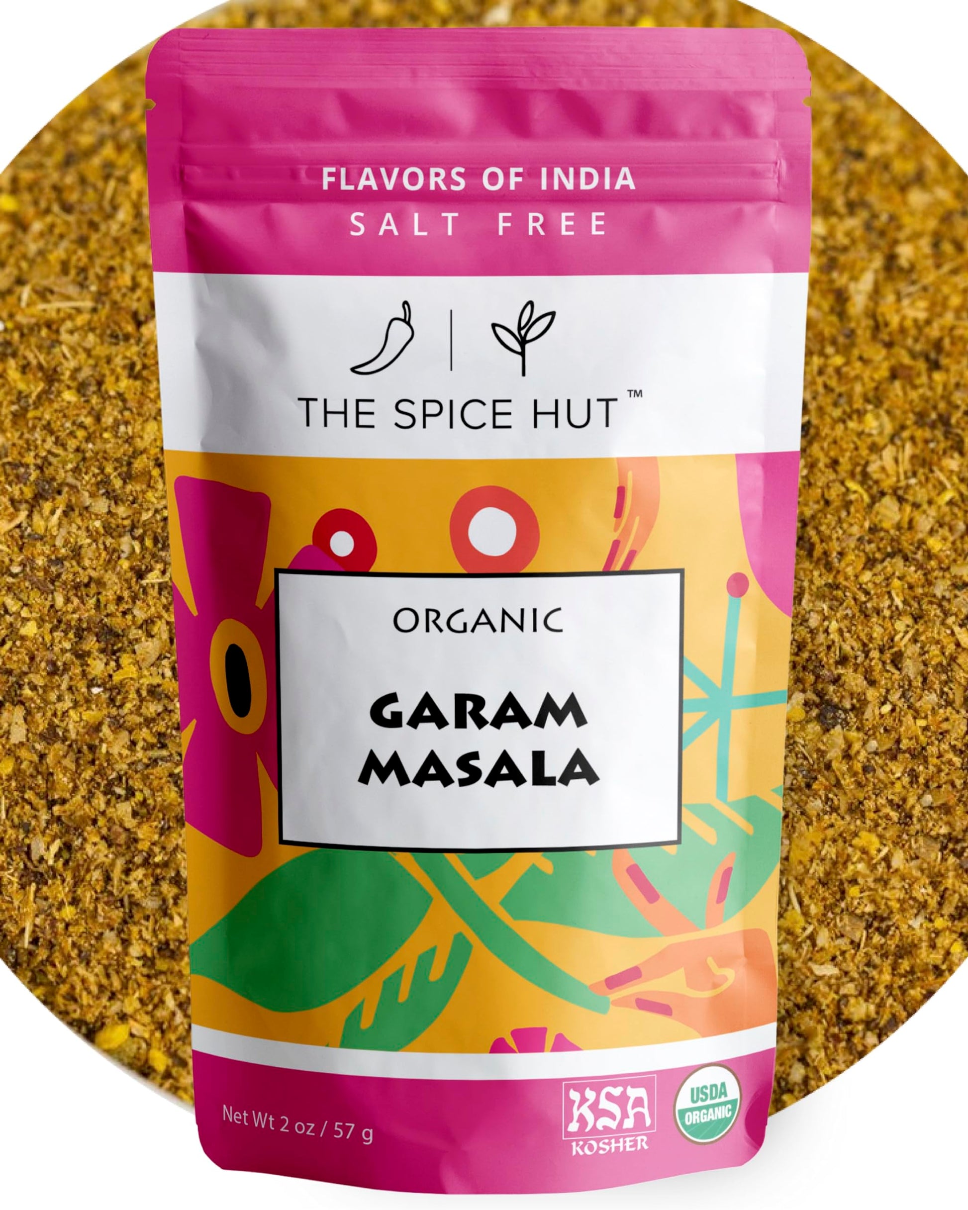 Organic Garam Masala Seasoning Quick Easy Blend For Indian Cooking, 2 Ounce, The Spice Hut, Small Pouch - Salt Free