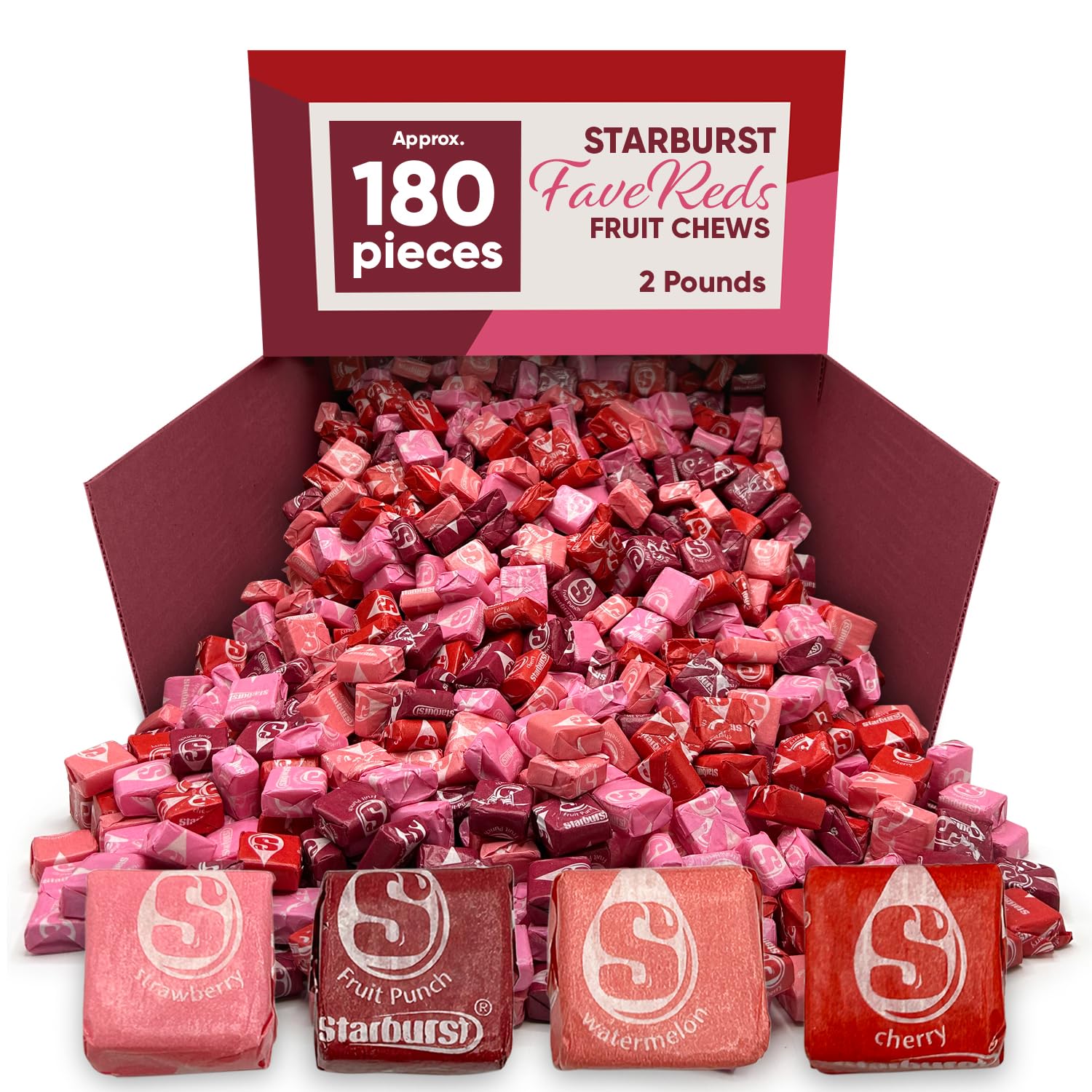 Strburst Favereds Fruit Chews 2 Pounds Of Approx 180 Individually Wrapped Chewy Candy Pieces - Bulk Candy Fruit Snacks Strawberr