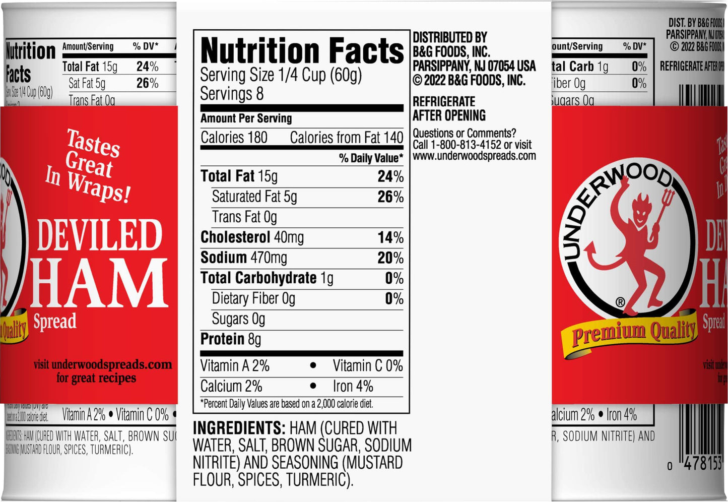 Underwood Deviled Ham Meat Spread, 4.25 Ounce (Pack Of 4)