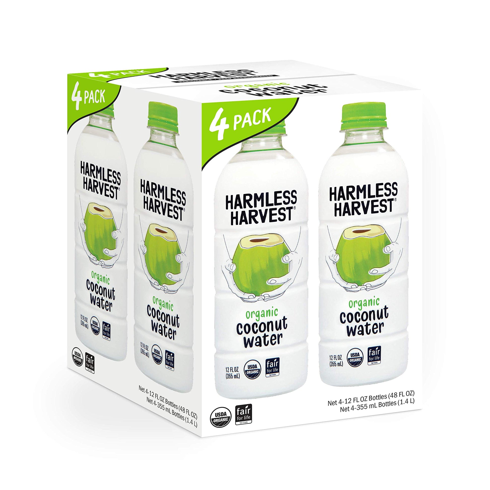 Harmless Harvest Organic Coconut Water, Original, 12 Fl Oz (Pack Of 4)