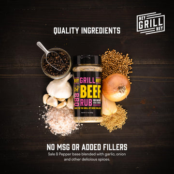 Hey Grill Hey | Beef Rub 11.7 Oz | Nbbqa Award Winning Rub. Geat Brisket Seasoning, Burger Seasoning, Steak Seasoning, Veggies A