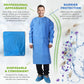 Disposable Medical Gowns Pack Of 10 Blue Isolation Gowns Disposable Frocks Large 50Gmm2 Polypropylene Ppe Medical Gown With Elas